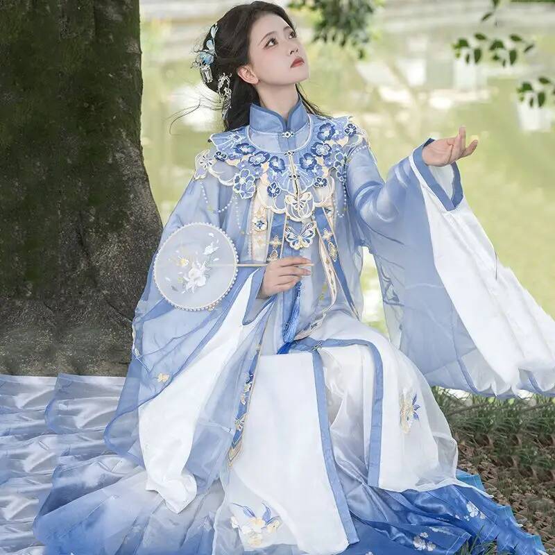 Embroidery Shirt - Bimonthly [lan jin luo] novo hanfu