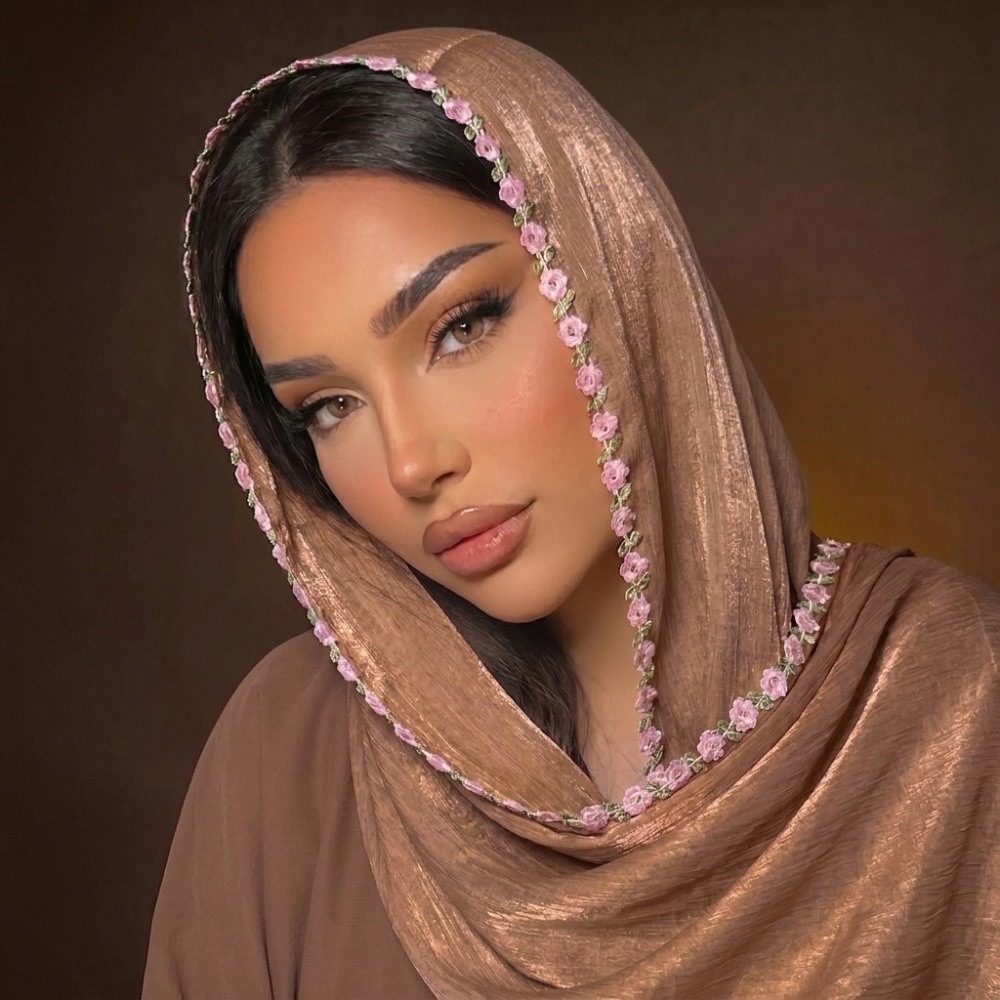 Embroidery Veil - Lenço de Cabeça Feminino Versátil Transparente