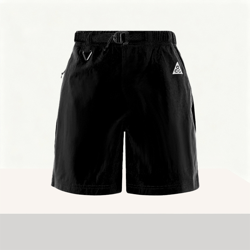 Embroidery Nike Logo - Série Nike ACG: Shorts Casuais Pretos