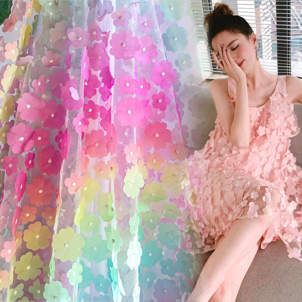 Embroidery Veil - Tecido de tule tridimensional com bordado