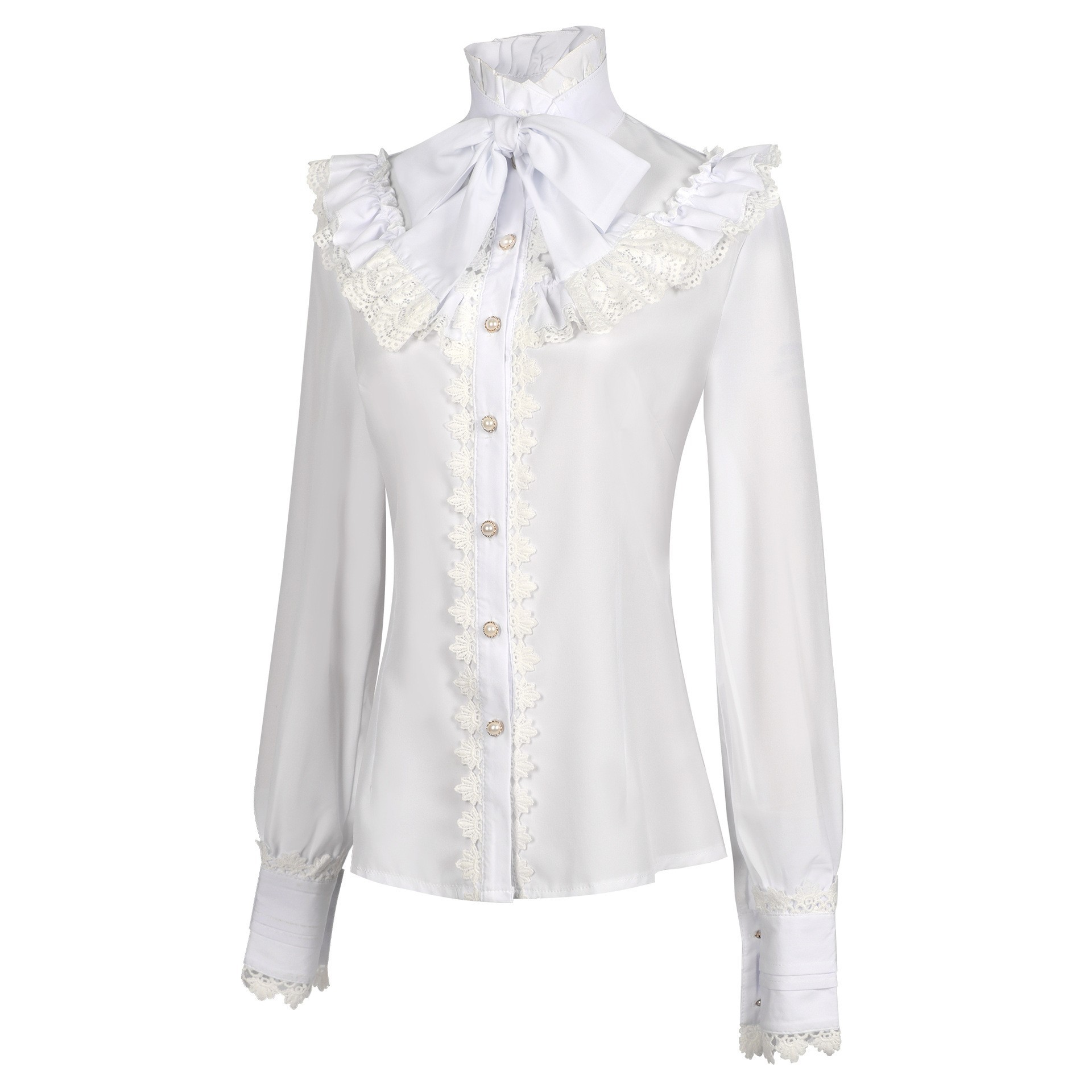 Embroidery Shirt - Nova Chegada: Camisa Gótica Vitoriana Feminina,