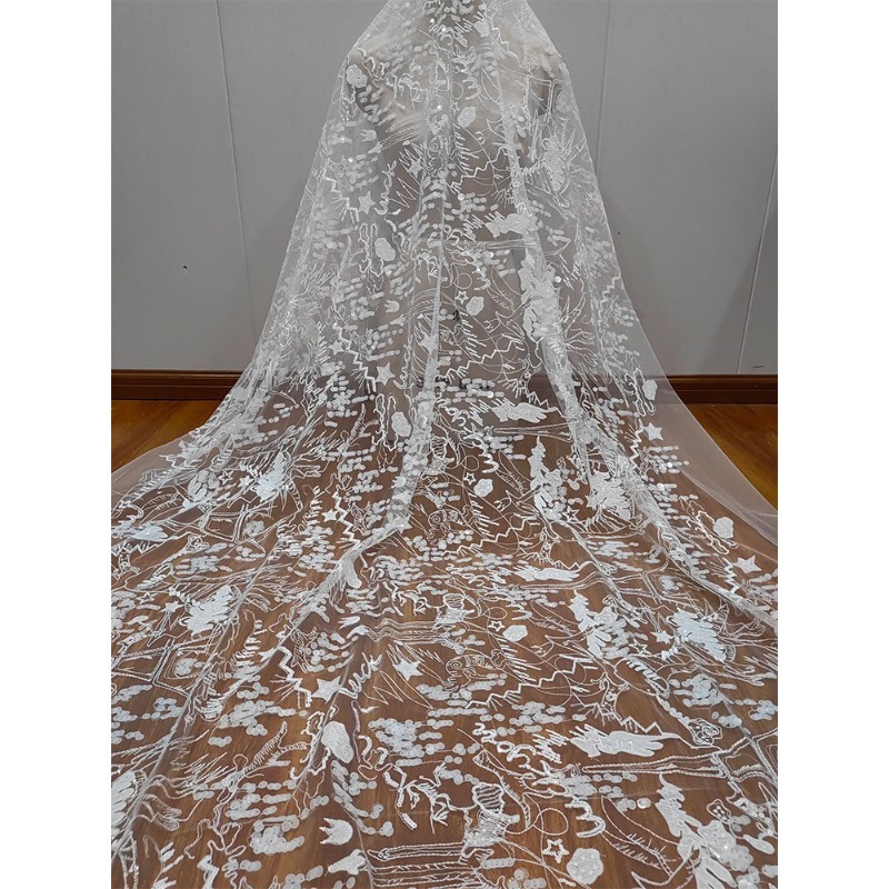 Embroidery Veil - Novo requintado e macio decalque renda