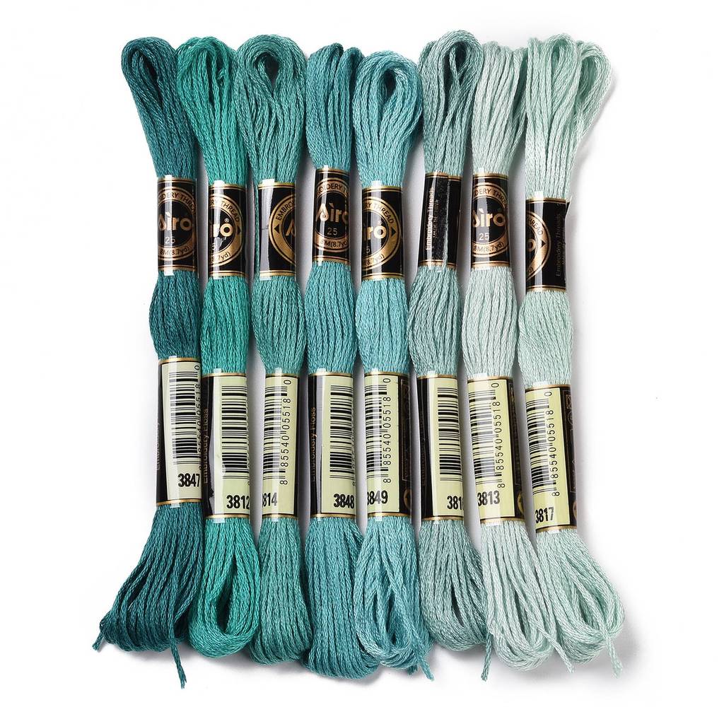 Embroidery Thread - 1 Conjunto com 8 Meadas de