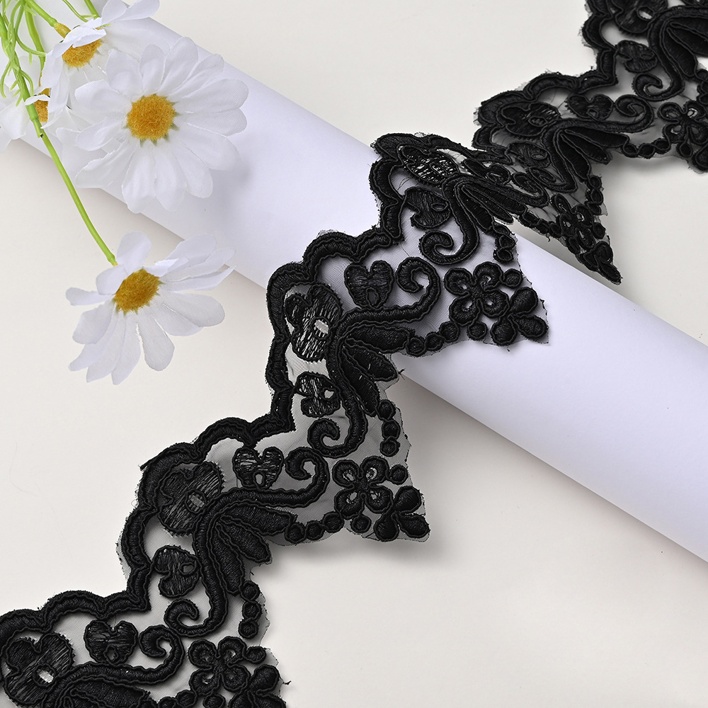 Embroidery Veil - 1 jarda bordado renda guarnição vestido