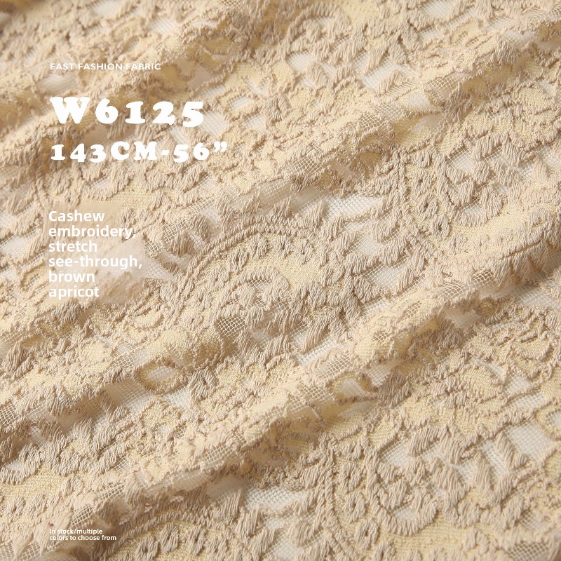 Tecido Jacquard Elástico com B - Embroidery Veil avaliação e preço