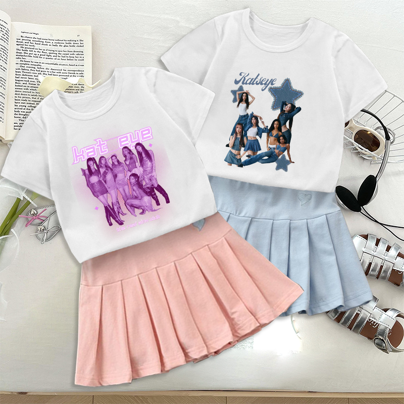 Moda k pop K-KATSEYE camiseta  - Embroidery Shirt avaliação e preço
