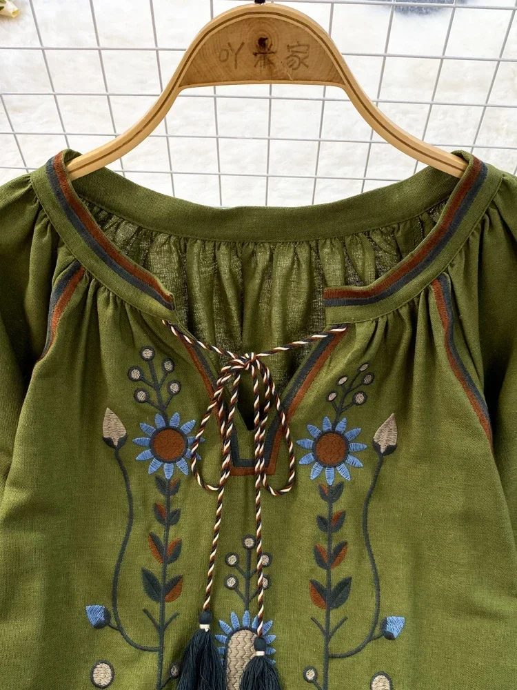 Mulheres primavera blusa estil - Embroidery On Shirt avaliação e preço