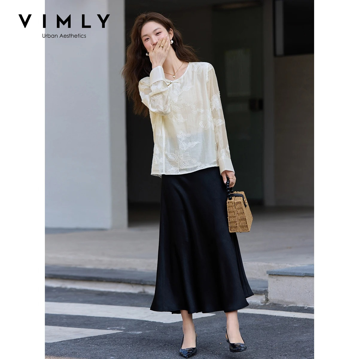 Blusa Feminina VIMLY Apricot N - Embroidery On Shirt avaliação e preço