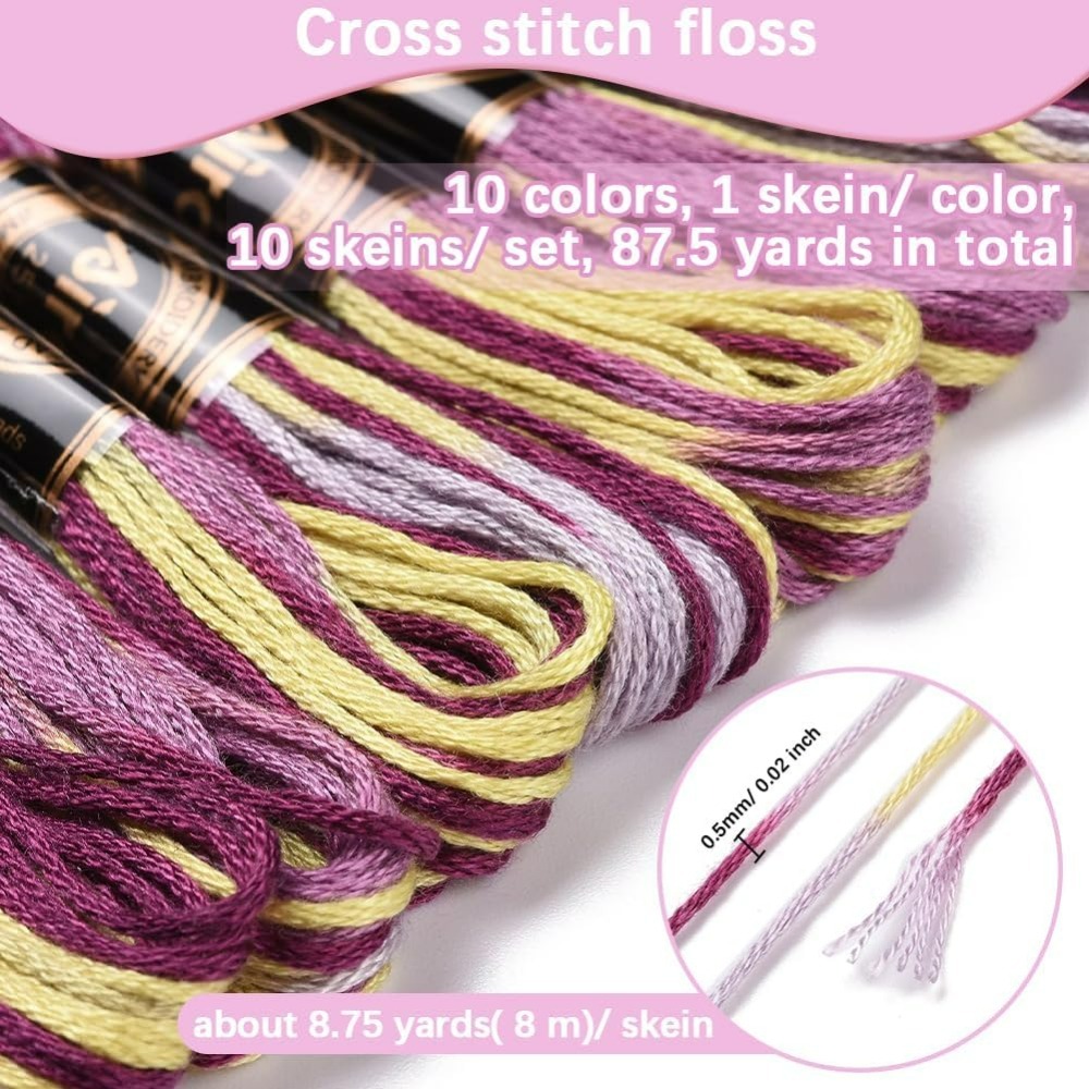 6 fios roxo variegado bordado  - Embroidery Thread avaliação e preço