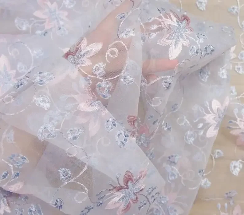Tecido de renda com bordado de - Embroidery Veil avaliação e preço