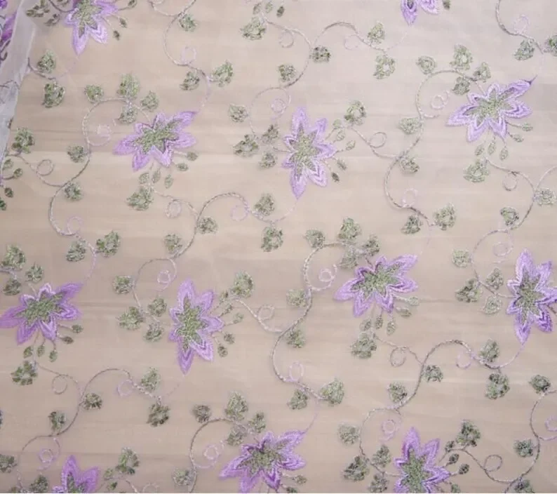 Tecido de renda com bordado de - Embroidery Veil avaliação e preço