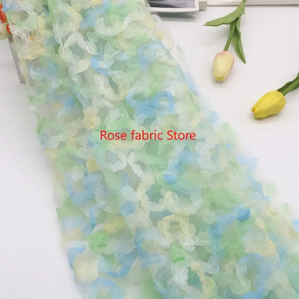 Tecido de chiffon gradiente co - Embroidery Veil avaliação e preço