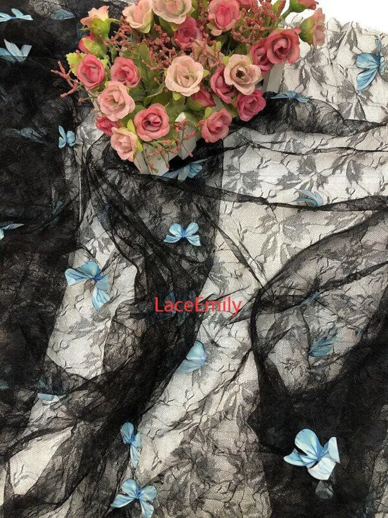 4 cores 3d borboleta bordado t - Embroidery Veil avaliação e preço