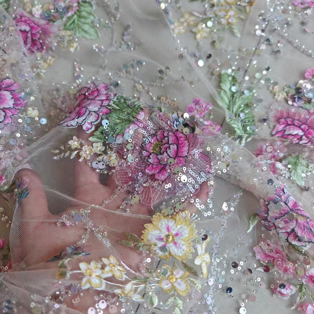 Tecido de Renda Luxuosa com Co - Embroidery Needle avaliação e preço