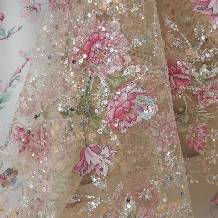 Tecido de Renda Luxuosa com Co - Embroidery Needle avaliação e preço