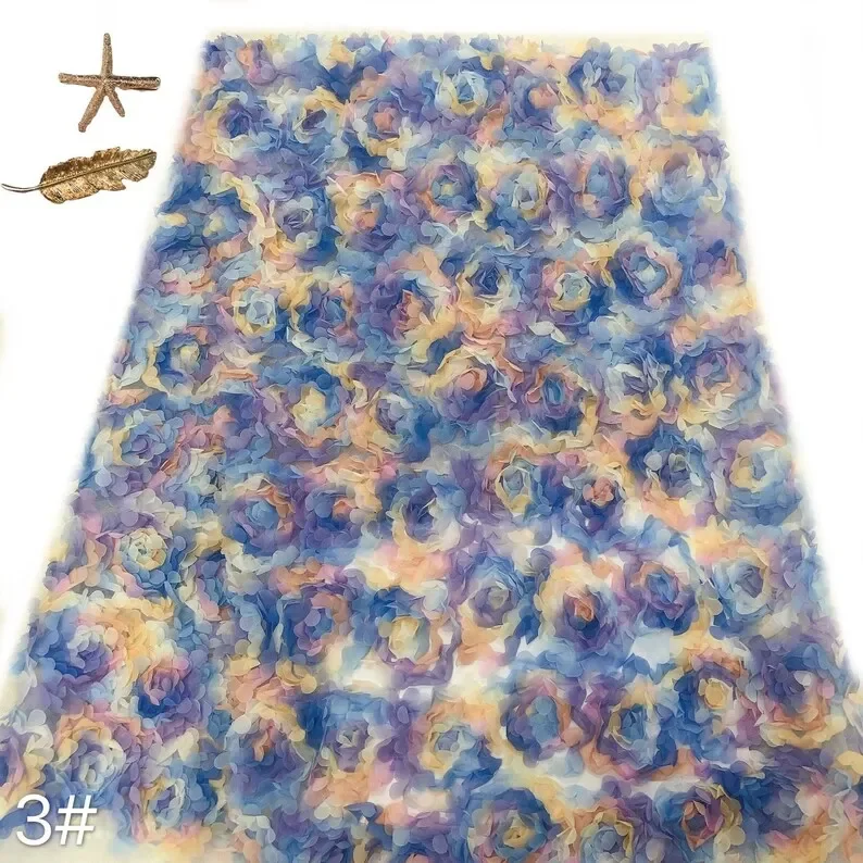 3d chiffon rosa flor tecido de - Embroidery Veil avaliação e preço