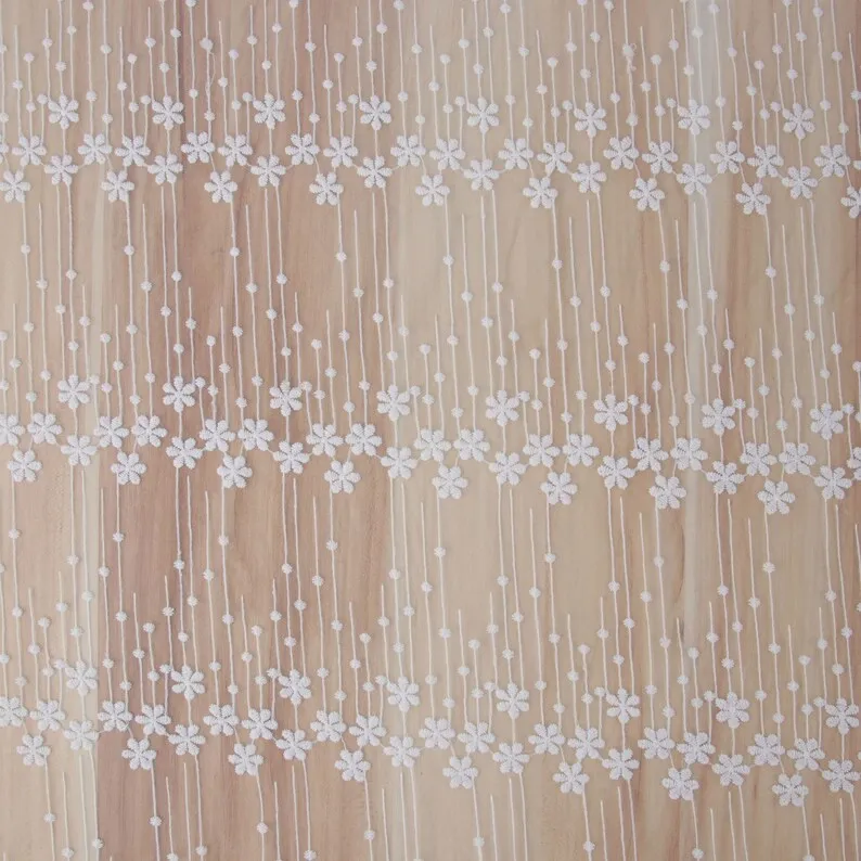 1 jarda flor bordado tecido de - Embroidery Veil avaliação e preço