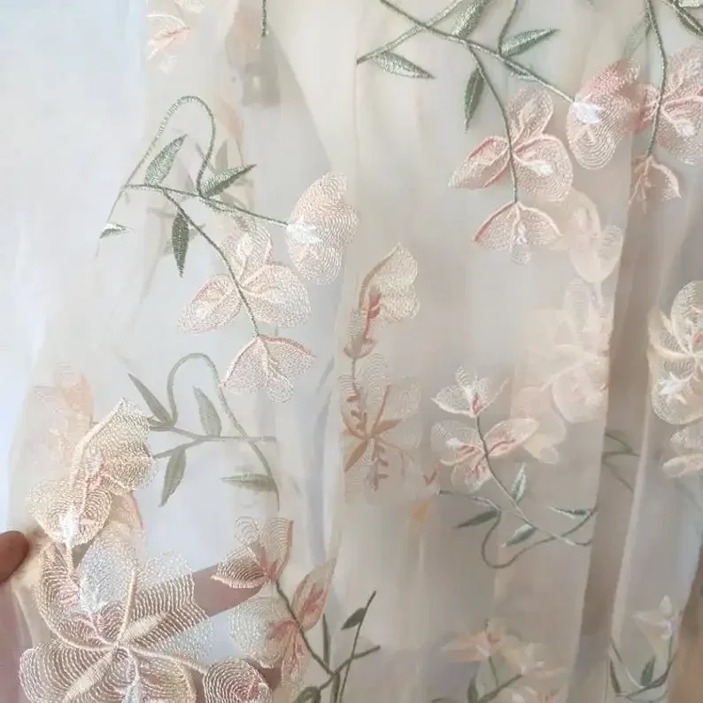 Tecido de renda floral lindo,  - Embroidery Veil avaliação e preço