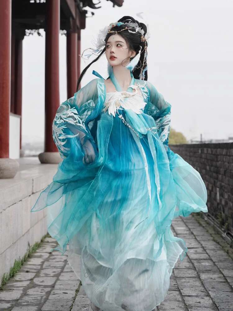 Novo pavão hanfu moda feminina - Embroidery Shirt avaliação e preço