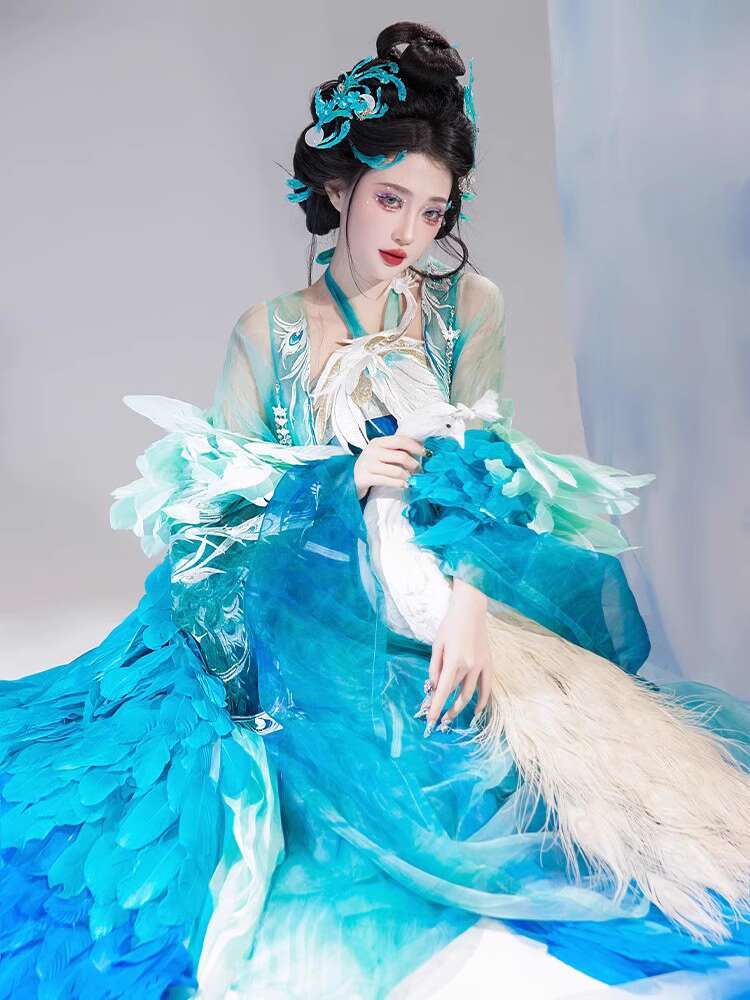 Novo pavão hanfu moda feminina - Embroidery Shirt avaliação e preço