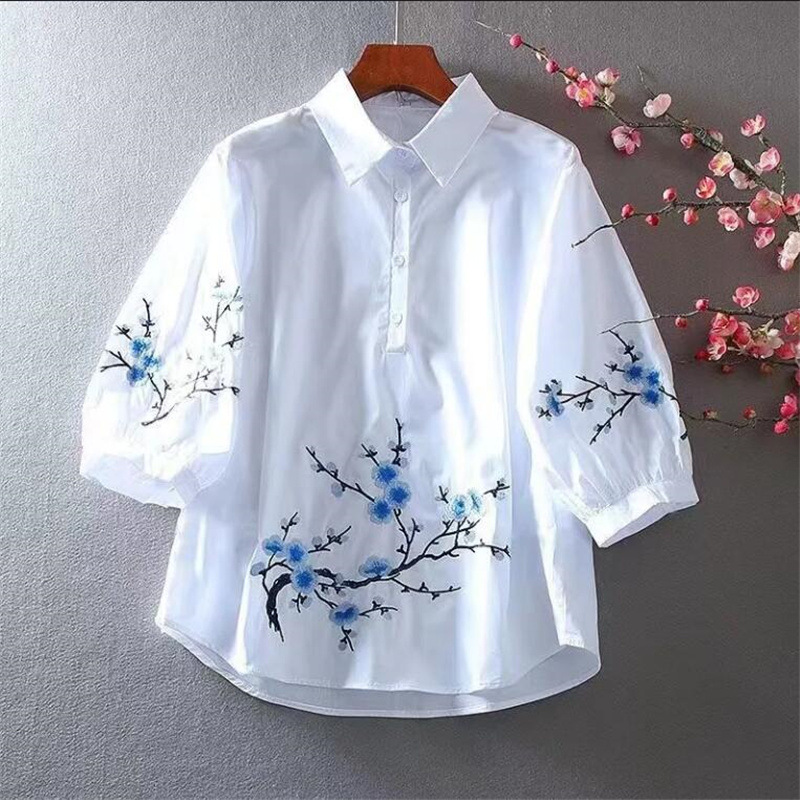 Blusa bordada branca feminina, - Embroidery On Shirt avaliação e preço