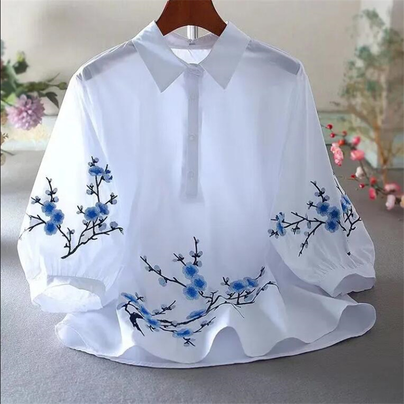Blusa bordada branca feminina, - Embroidery On Shirt avaliação e preço